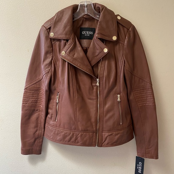 NWT Guess women leather Jacket, M - Picture 6 of 12